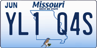 MO license plate YL1Q4S