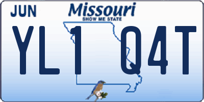 MO license plate YL1Q4T