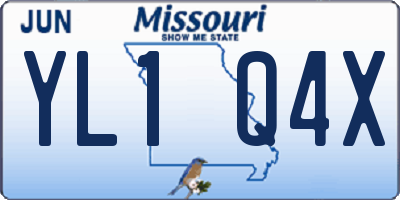 MO license plate YL1Q4X