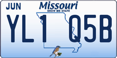 MO license plate YL1Q5B