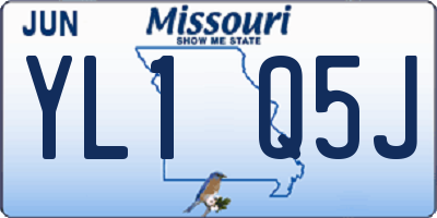 MO license plate YL1Q5J