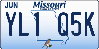 MO license plate YL1Q5K