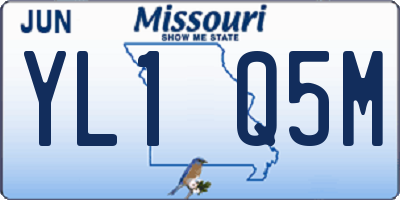 MO license plate YL1Q5M