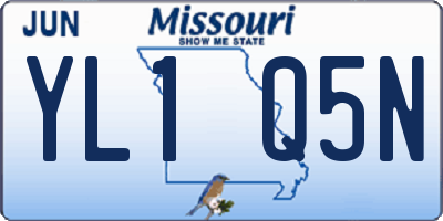 MO license plate YL1Q5N