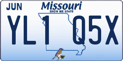 MO license plate YL1Q5X