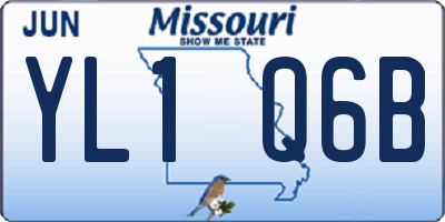 MO license plate YL1Q6B
