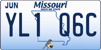 MO license plate YL1Q6C