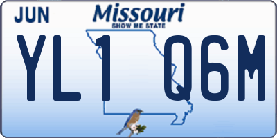 MO license plate YL1Q6M