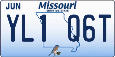 MO license plate YL1Q6T