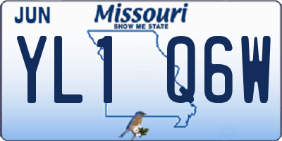 MO license plate YL1Q6W