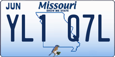 MO license plate YL1Q7L
