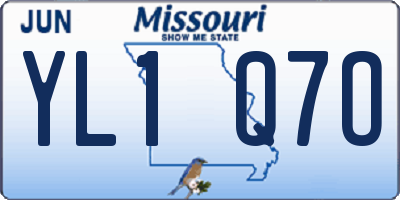 MO license plate YL1Q7O