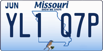 MO license plate YL1Q7P