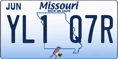 MO license plate YL1Q7R
