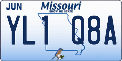 MO license plate YL1Q8A