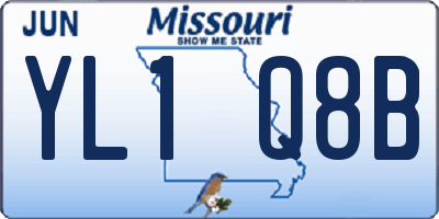 MO license plate YL1Q8B