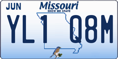 MO license plate YL1Q8M
