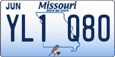 MO license plate YL1Q8O