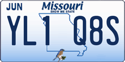 MO license plate YL1Q8S