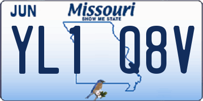 MO license plate YL1Q8V