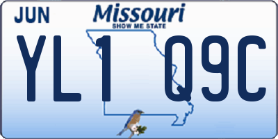 MO license plate YL1Q9C