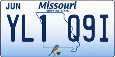 MO license plate YL1Q9I