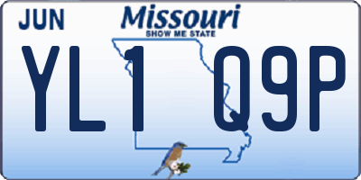 MO license plate YL1Q9P