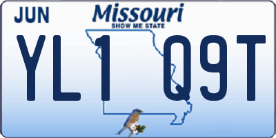 MO license plate YL1Q9T
