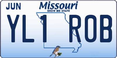 MO license plate YL1R0B