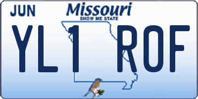 MO license plate YL1R0F