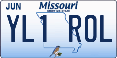 MO license plate YL1R0L
