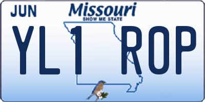 MO license plate YL1R0P