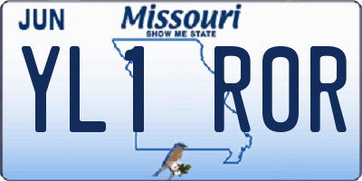 MO license plate YL1R0R