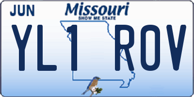 MO license plate YL1R0V