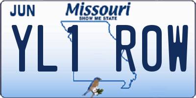 MO license plate YL1R0W