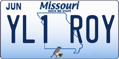 MO license plate YL1R0Y