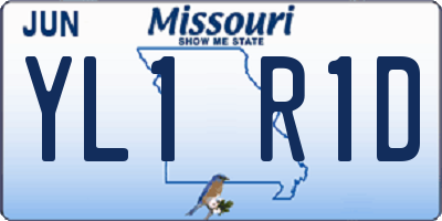 MO license plate YL1R1D