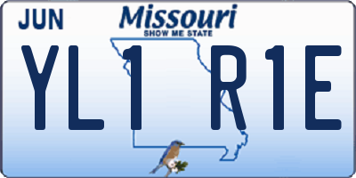 MO license plate YL1R1E