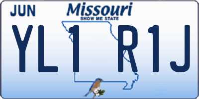 MO license plate YL1R1J