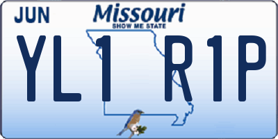 MO license plate YL1R1P