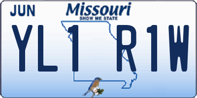 MO license plate YL1R1W