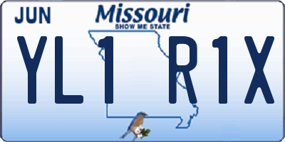 MO license plate YL1R1X
