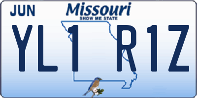 MO license plate YL1R1Z