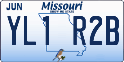 MO license plate YL1R2B