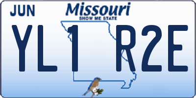 MO license plate YL1R2E