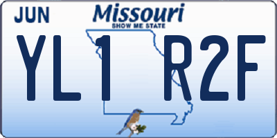 MO license plate YL1R2F