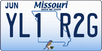 MO license plate YL1R2G