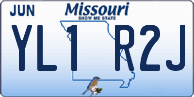 MO license plate YL1R2J