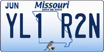 MO license plate YL1R2N