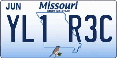 MO license plate YL1R3C